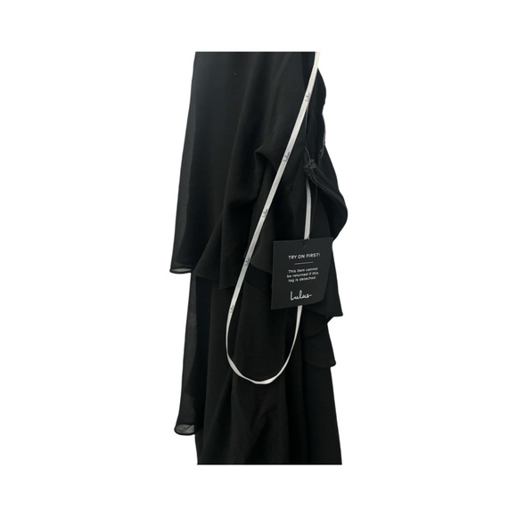 Lulus Tier and Now Black Tie-Back Tiered Maxi Dress, new with tags in size xs - Picture 8 of 9